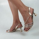 Sandalias Tacón Oro
